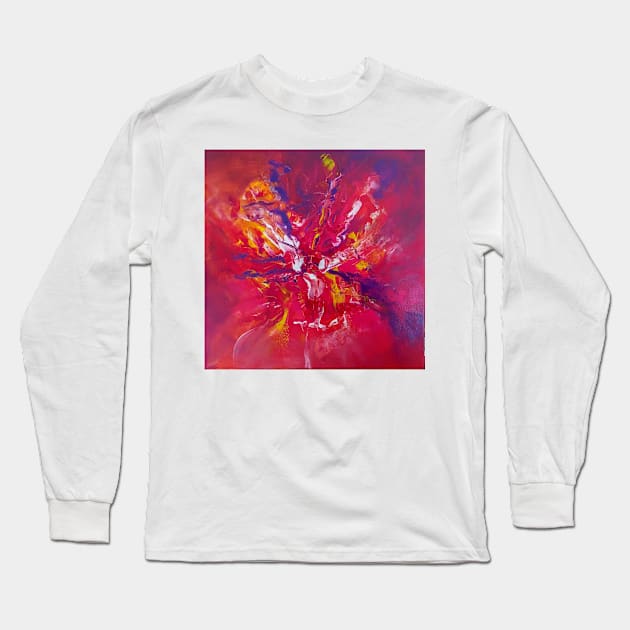 Close Your Eyes - Warm Abstract Long Sleeve T-Shirt by acdlart